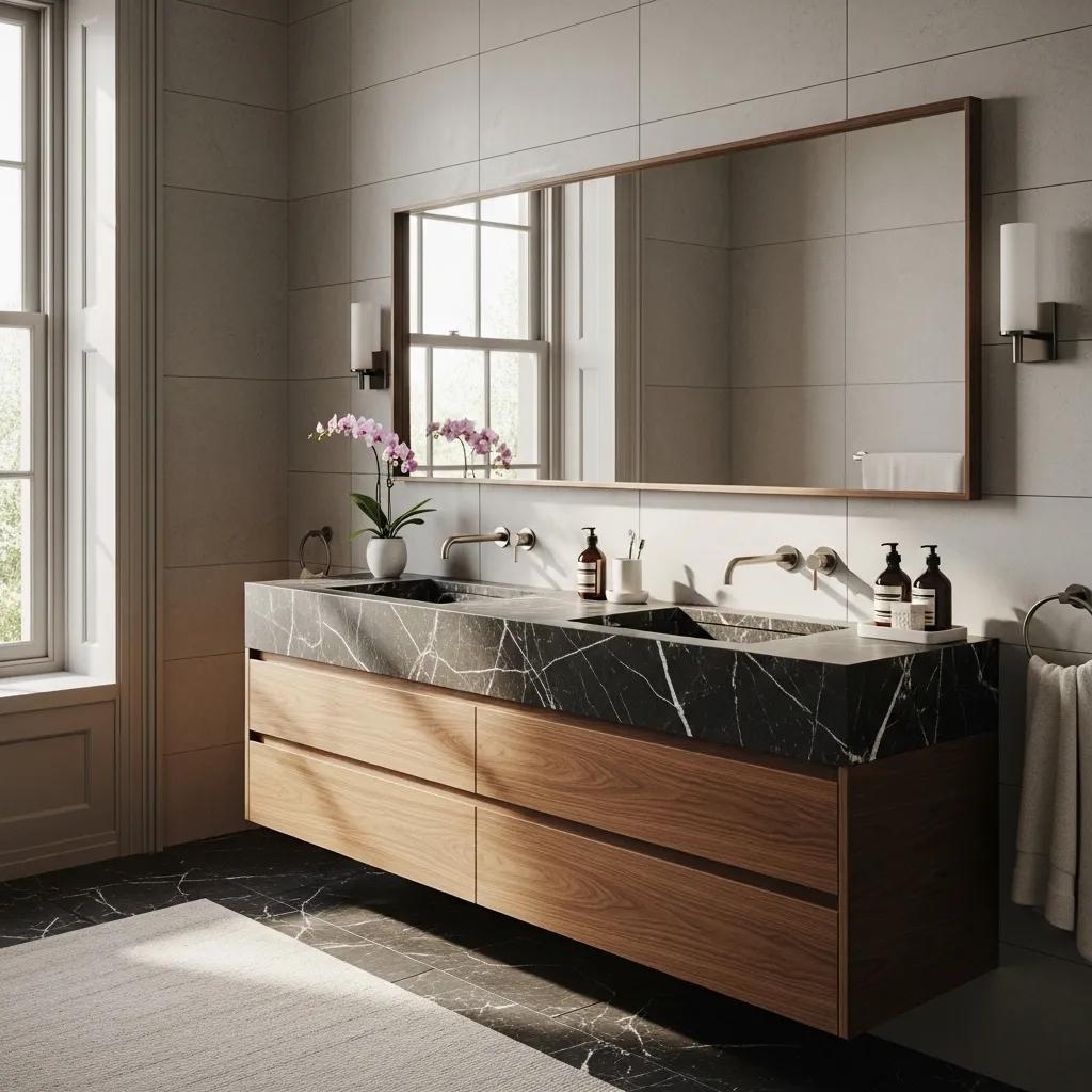 Luxurious custom Italian bathroom vanity in a stylish setting