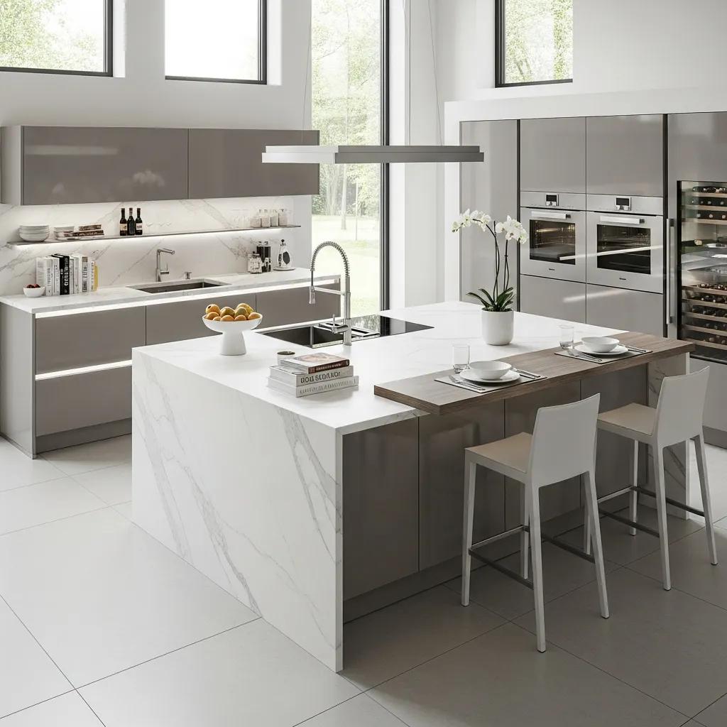 Luxury Italian kitchen with elegant cabinets and modern design elements